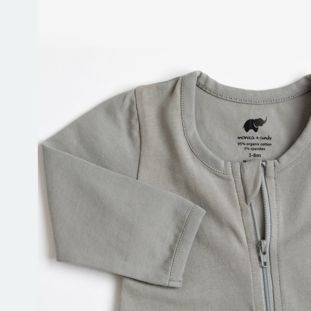 Monica + Andy Double Zipper Gray Footie